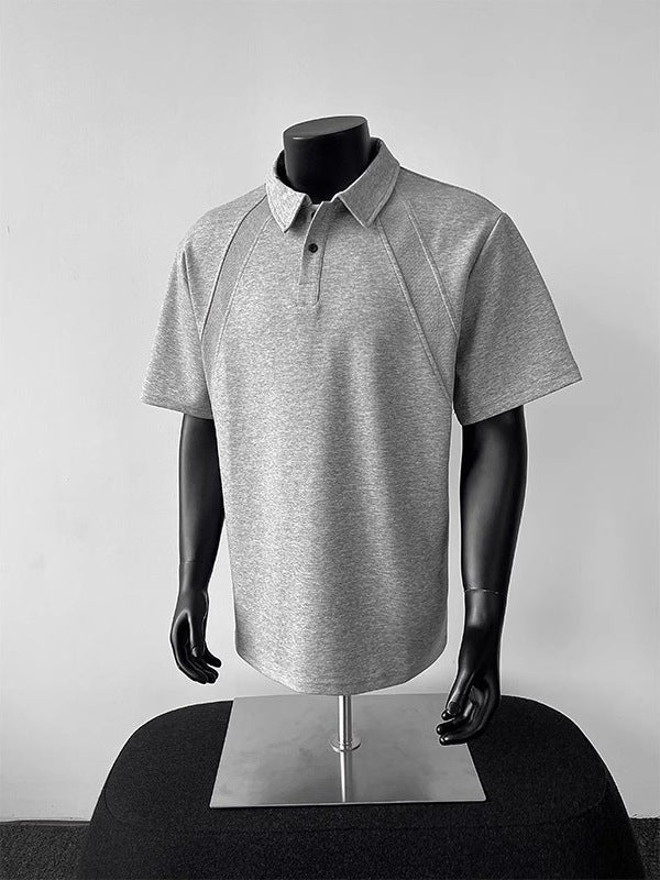 Men’s Heavyweight Polo Shirt – Raglan Sleeve Structured Fit Summer Tee[NA-005]
