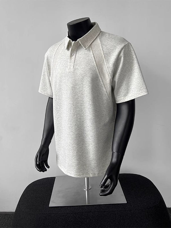 Men’s Heavyweight Polo Shirt – Raglan Sleeve Structured Fit Summer Tee[NA-005]