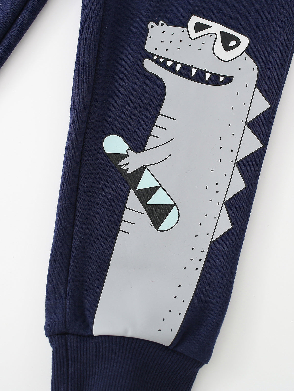 [WHOLESALE ONLY - CONTACT TO ORDER] Toddler & Boys Cotton French Terry Skateboard Dinosaur Jogger Sweatpants (Navy Blue) [KW-246]