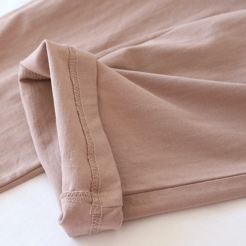[WHOLESALE ONLY - CONTACT TO ORDER] Women's Stretch Cotton Knit Wide-Leg Pajama Lounge Pants with Drawstring Waist (90% Cotton, 10% Spandex)[AW-136]