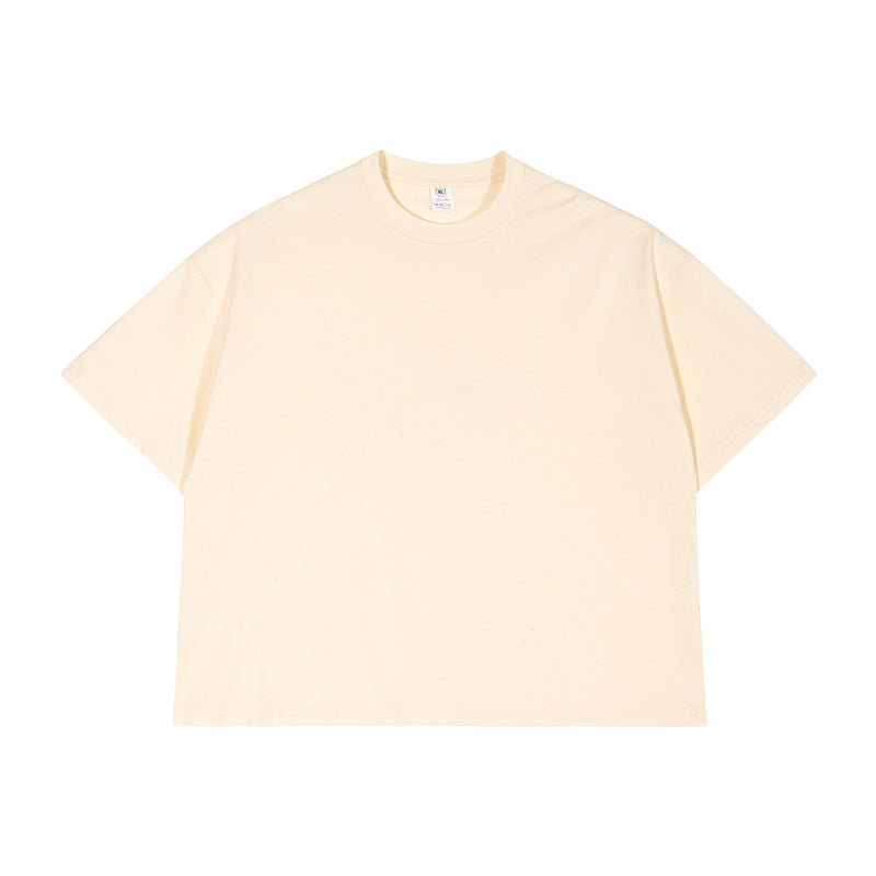 [WHOLESALE ONLY - CONTACT TO ORDER] Unisex Heavyweight 280GSM Combed Cotton Boxy Cropped Blank T-Shirt [AW-130]