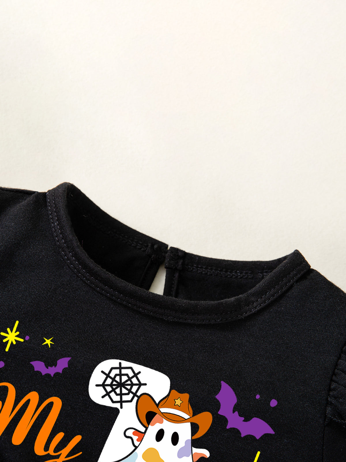 [WHOLESALE ONLY - CONTACT TO ORDER] Toddler Girls Premium 95% Cotton Halloween Bat Print Purple Tiered Tutu Dress (Black / Purple) [KW-214]