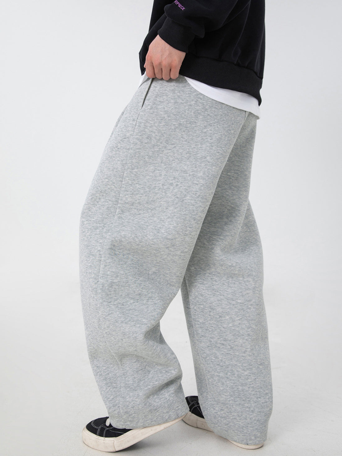 [WHOLESALE ONLY - CONTACT TO ORDER] Men's Heavyweight Cotton Baggy Balloon Wide-Leg Sweatpants with Drawstring (Heather Grey) - Catalog Display Only (Do Not Order Directly)