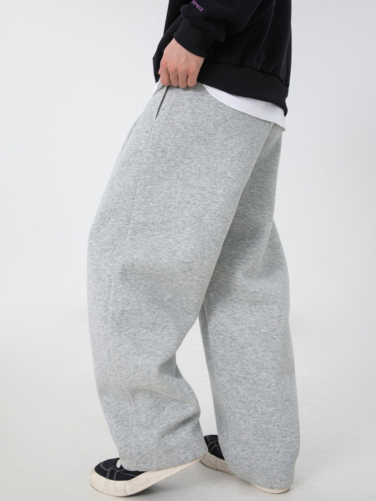 [WHOLESALE ONLY - CONTACT TO ORDER] Men's Heavyweight Cotton Baggy Balloon Wide-Leg Sweatpants with Drawstring (Heather Grey) - Catalog Display Only (Do Not Order Directly)