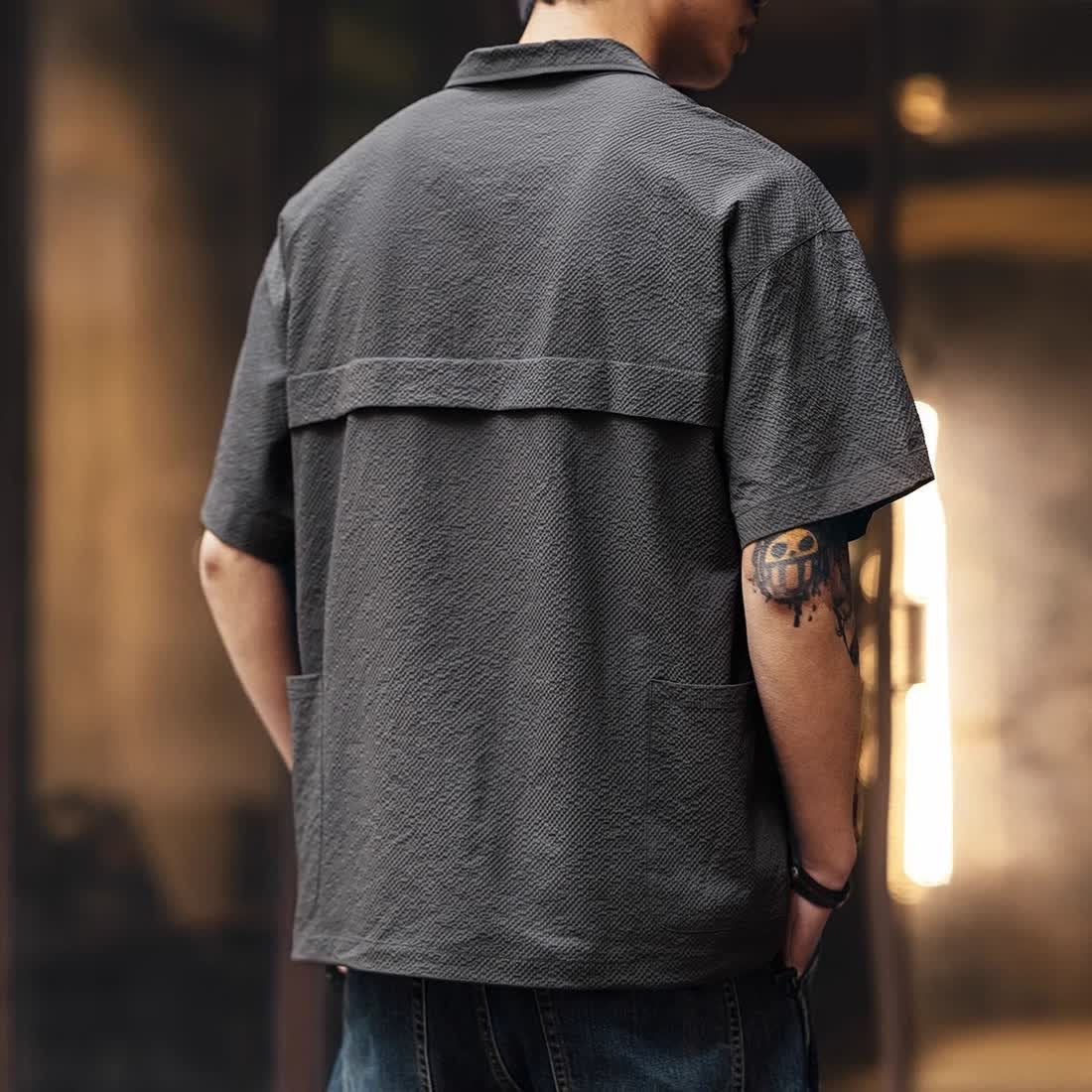Men’s Quick-Dry Polo Shirt – Lightweight Textured Cooling Fabric, Relaxed Fit Summer Tee[NA-013]