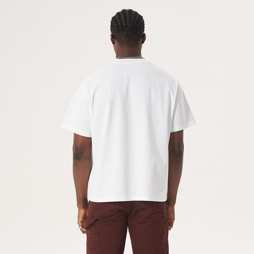 [WHOLESALE ONLY - CONTACT TO ORDER] Unisex Heavyweight 280GSM Combed Cotton Boxy Cropped Blank T-Shirt [AW-130]