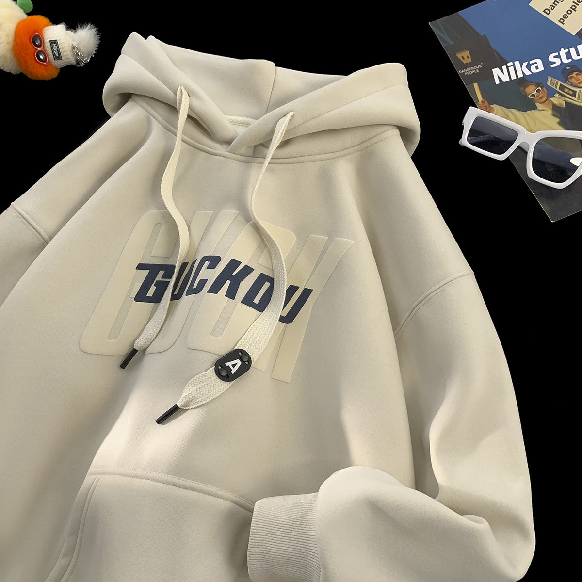 [WHOLESALE ONLY - CONTACT TO ORDER] Unisex Heavyweight Fleece-Lined Oversized Graphic Hoodie with Flat Drawstrings & Lettering [AW-138]
