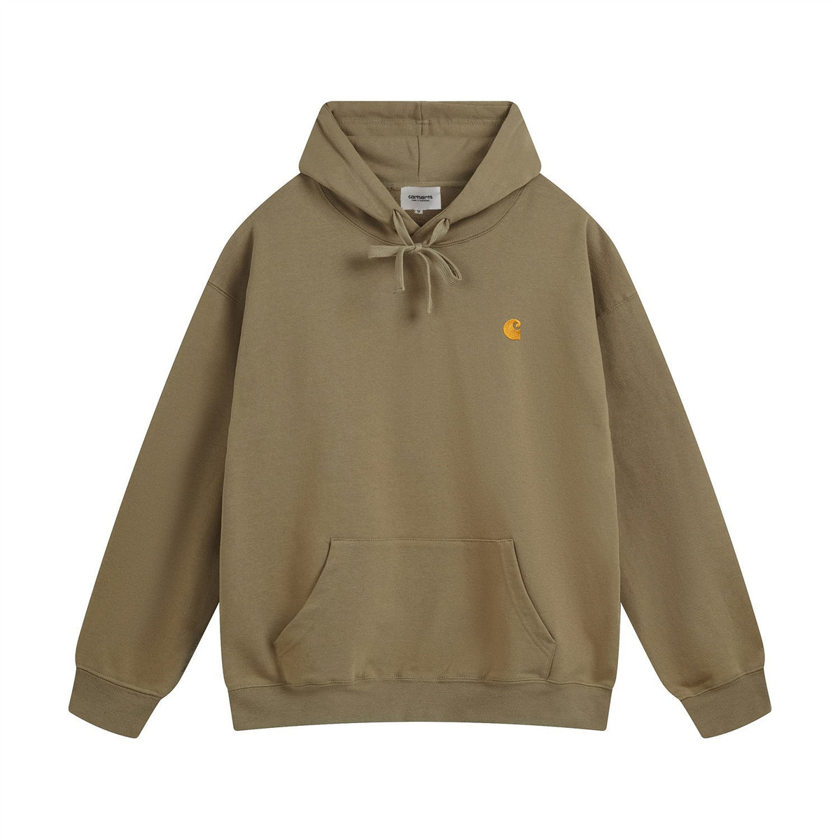 [WHOLESALE ONLY - CONTACT TO ORDER] Unisex Heavyweight Cotton Fleece Relaxed Pullover Hoodie with Golden C-Wave Chest Embroidery [AW-141]
