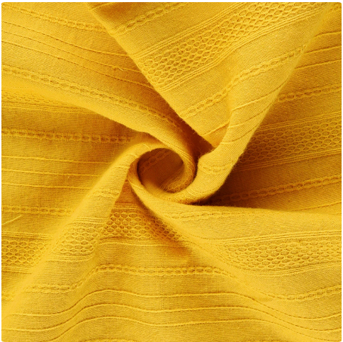 [WHOLESALE ONLY - CONTACT TO ORDER] Women's Bohemian Textured Dobby Stripe Mandarin Collar Blouse with Dramatic Lantern Balloon Sleeves (Sun Drenched Marigold Yellow) [AW-265]