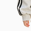 [WHOLESALE ONLY - CONTACT TO ORDER] Kids Unisex Heavyweight 75% Cotton Fleece Raglan Sweatshirt Double Striped Sleeves Cartoon Graphic Pullover (Heather Grey) [KW-175]