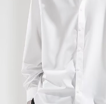 [WHOLESALE ONLY - CONTACT TO ORDER] Unisex Relaxed Fit 100% Combed Cotton Solid White Long Sleeve Drop-Shoulder Poplin Shirt [AW-276]