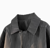 [WHOLESALE ONLY - CONTACT TO ORDER] Unisex Relaxed Fit Heavyweight 80% Cotton Faded Washed Zip-Up Harrington Jacket (Charcoal Grey) [AW-278]