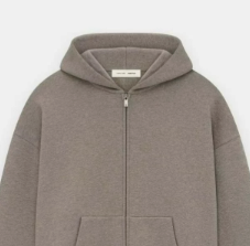 [WHOLESALE ONLY - CONTACT TO ORDER] Unisex Relaxed Fit Heavyweight 450 GSM Cotton Fleece Two-Way Full-Zip Hoodie with Back Graphic (Taupe Heather) [AW-303]