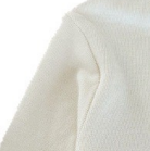 [WHOLESALE ONLY - CONTACT TO ORDER] Toddler & Girls Korean Style High-Stretch Fine Rib-Knit Lettuce Edge Mock Neck Long Sleeve Base Layer Top (Cream White) [KW-190]
