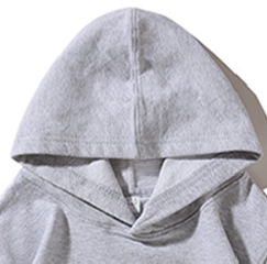 [WHOLESALE ONLY - CONTACT TO ORDER] Toddler & Kids Unisex Relaxed Fit Heavyweight 100% Combed Cotton Blank Crossover Hooded Pullover Sweatshirt (Heather Grey) [KW-191]