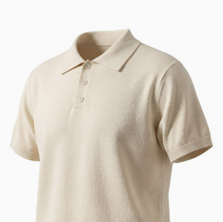 [WHOLESALE ONLY - CONTACT TO ORDER] Men's Relaxed-Fit 75% Combed Cotton Breathable Knit Short Sleeve Polo Shirt (Cream White) [AW-400]