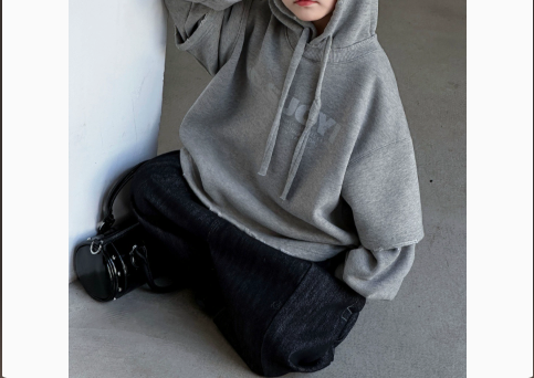 [WHOLESALE ONLY - CONTACT TO ORDER] Kids Unisex Oversized 80% Cotton Heavyweight Double-Sleeve Layered Fleece Pullover Hoodie (Heather Grey) [KW-220]