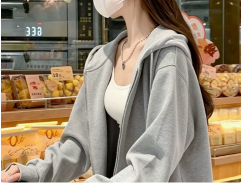 [WHOLESALE ONLY - CONTACT TO ORDER] Unisex Heavyweight 75% Cotton Full-Zip Oversized Kangaroo Pocket Hoodie (Classic Heather Grey) [AW-427]