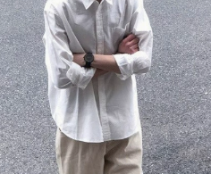 [WHOLESALE ONLY - CONTACT TO ORDER] Men's Relaxed Fit 100% Cotton Oxford Cloth Long Sleeve Button-Up Shirt with Chest Pocket (White) [AW-432]
