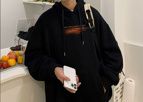 [WHOLESALE ONLY - CONTACT TO ORDER] Unisex Heavyweight Cotton Blend Twilight Skyline & Sunset Graphic Fleece Pullover Hoodie (Noir Black) [AW-528]