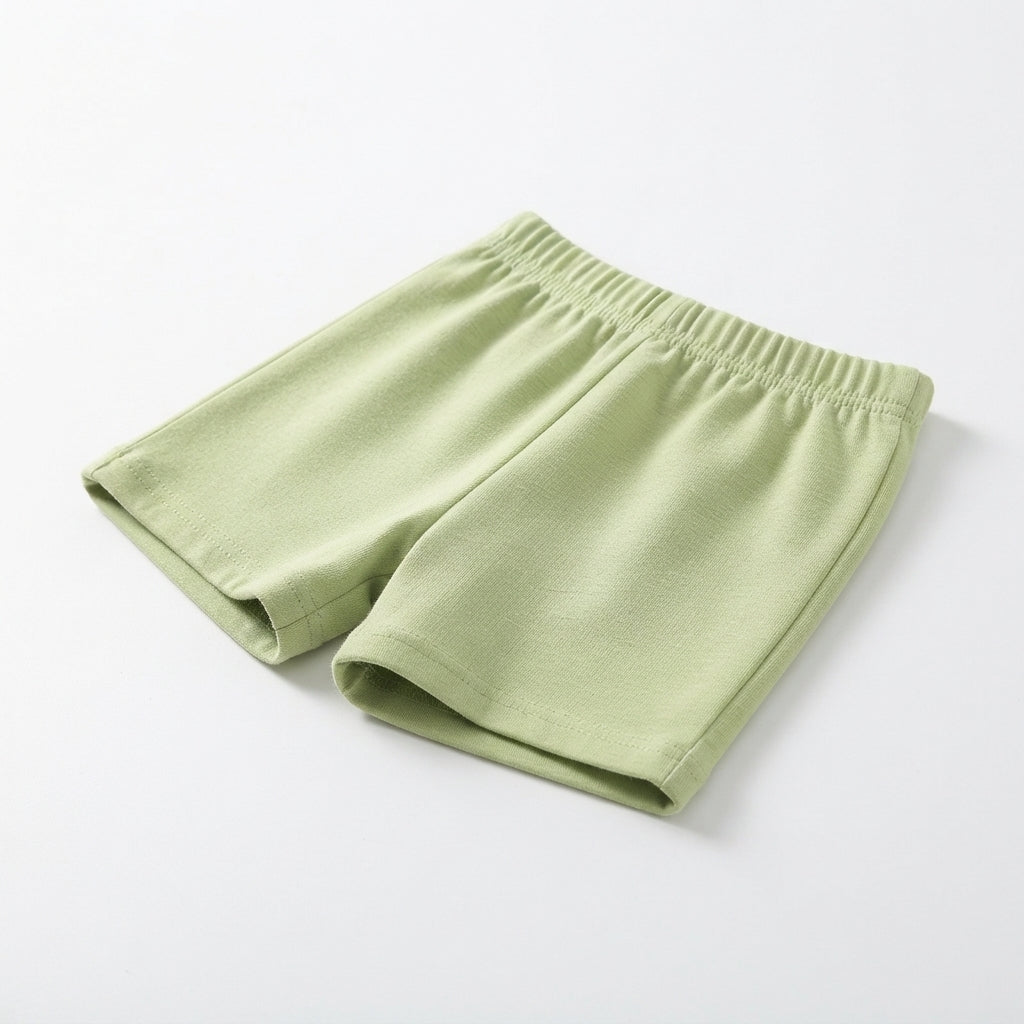[WHOLESALE ONLY - CONTACT TO ORDER] Toddler Baby Soft Cotton Stretch Safety Bike Shorts - Elastic Waist Loungewear Under-Dress Shorts [KW-140]