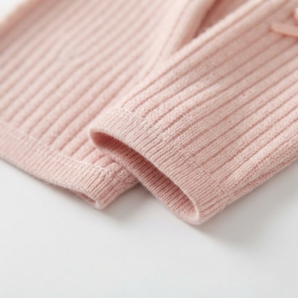 [WHOLESALE ONLY - CONTACT TO ORDER] Toddler Baby Girls 2-Piece Ribbed Knit Cardigan & 3D Rosette Bubble Tutu Dress Set - Balletcore Princess Outfit [KW-168]