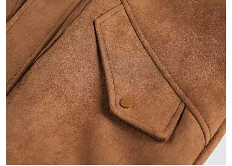 Spring '26 Stand Collar Suede Utility Jacket - Men's Loose Fit [DROP2-016]