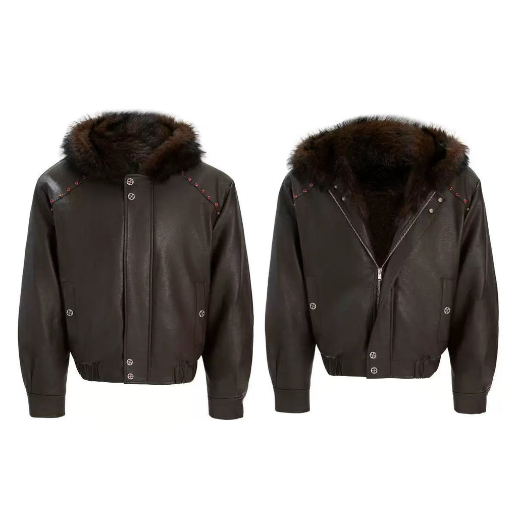 2026 New Vintage Lapel PU Leather Jacket