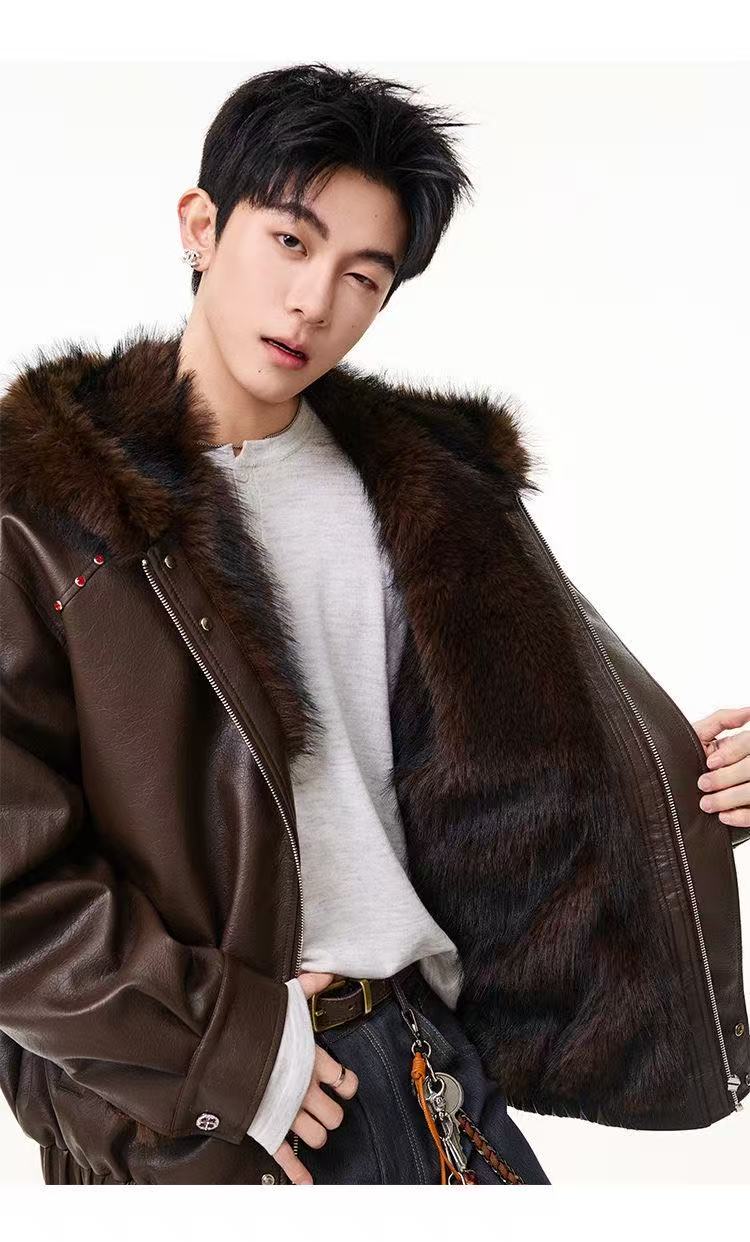 2026 New Vintage Lapel PU Leather Jacket