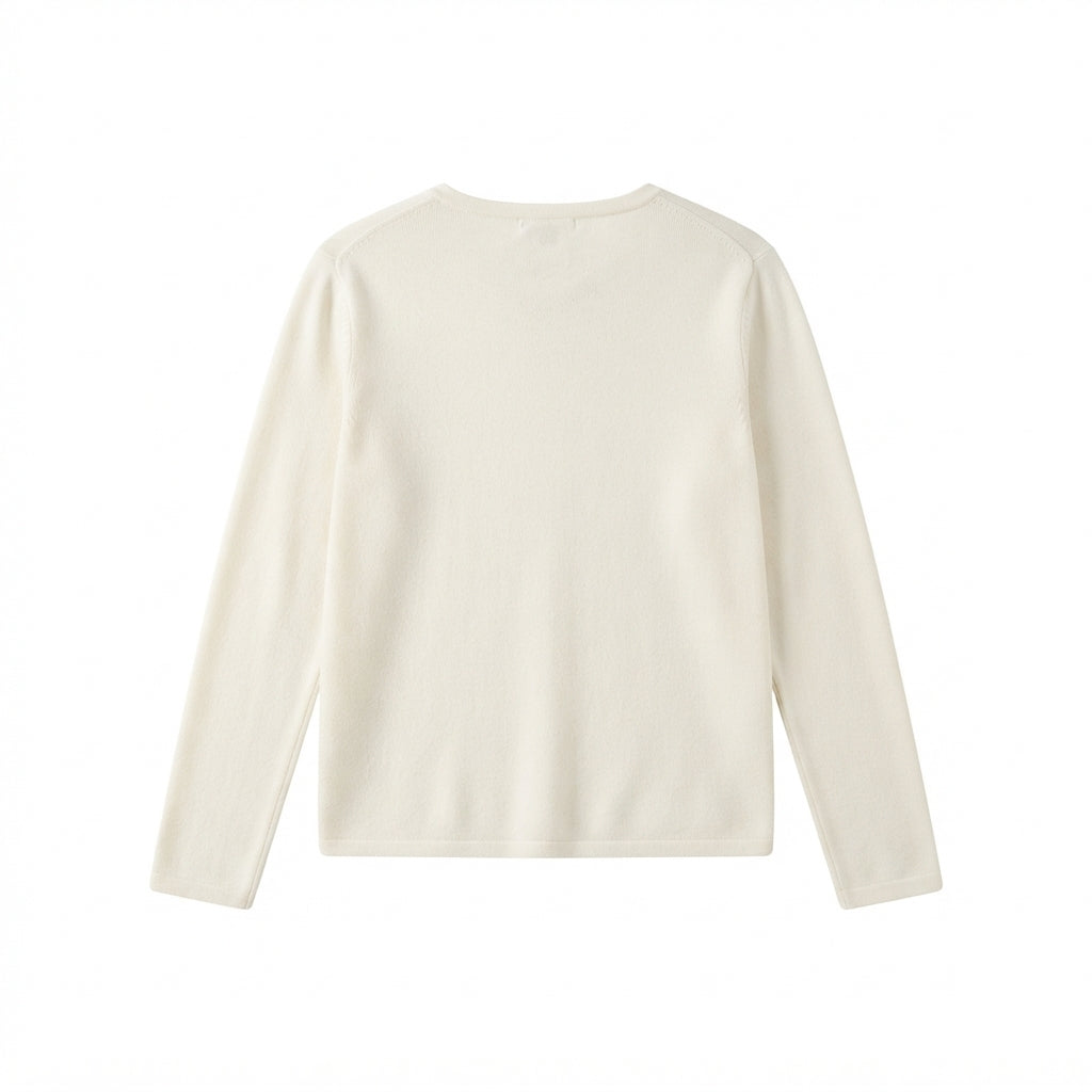 [WHOLESALE ONLY - CONTACT TO ORDER] Women's Ribbed Knit Split Notch-Neck Henley Pullover Sweater with Tonal Buttons (Cream Ivory) [AW-210]