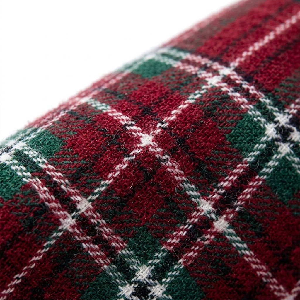 [WHOLESALE ONLY - CONTACT TO ORDER] Unisex Heavyweight 380GSM 80% Cotton Fleece Red & Green Tartan Plaid Lined Full-Zip Oversized Hoodie (Heather Light Grey) [AW-113]