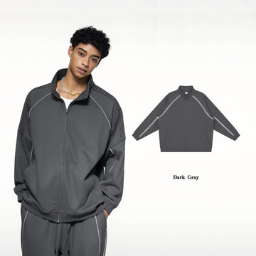 Reflective Stripe Tracksuit –American Style Zip-Up Hoodie [DROP3-001]