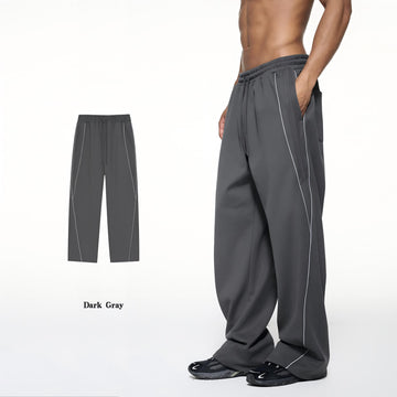 Reflective Stripe Tracksuit –Straight-Leg Sweatpants [DROP3-002]