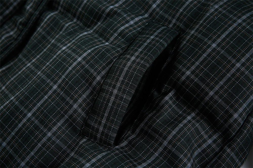 Reversible Color-Block Plaid Down Jacket [DROP2-007]