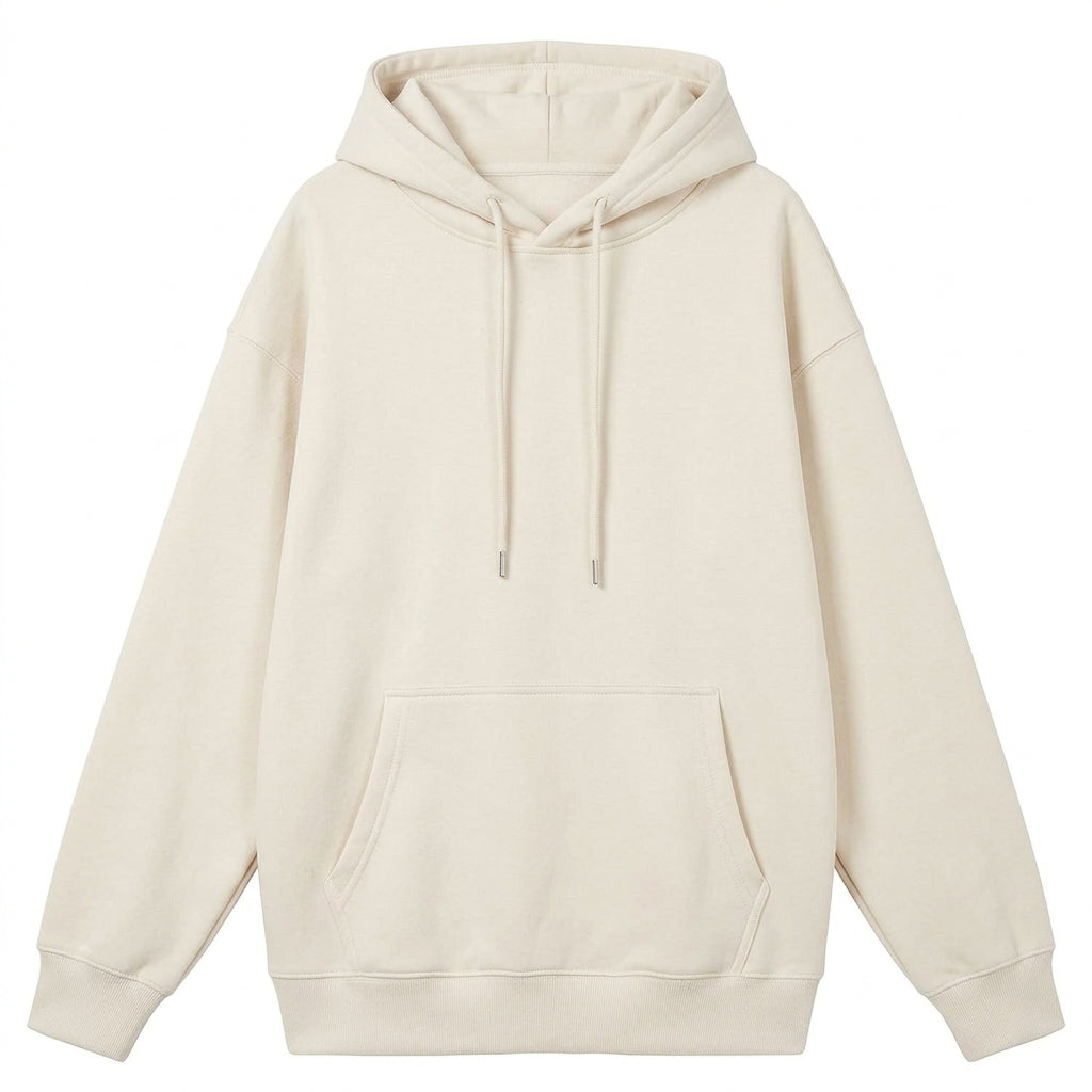 [WHOLESALE ONLY - CONTACT TO ORDER] Unisex Heavyweight 420GSM 85% Combed Cotton Fleece Ribbed Side-Panel Pullover Hoodie (Oatmeal Cream Beige) [AW-109]