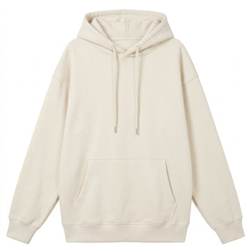 [WHOLESALE ONLY - CONTACT TO ORDER] Unisex Heavyweight 420GSM 85% Combed Cotton Fleece Ribbed Side-Panel Pullover Hoodie (Oatmeal Cream Beige) [AW-109]