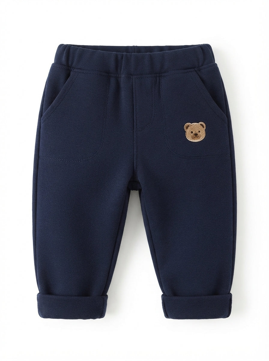 [WHOLESALE ONLY - CONTACT TO ORDER] Toddler Baby Boys Nautical Striped Polo Sweatshirt & Fleece Joggers Set with Gentleman Tie - Embroidered Teddy Bear Outfits [KW-160]