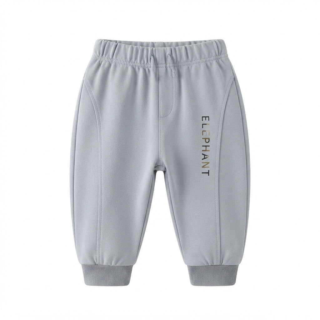 [WHOLESALE ONLY - CONTACT TO ORDER] Toddler Boys 2-Piece Fleece Sweatshirt & Joggers Set - 3D Plush Elephant Pocket Kangaroo Pullover Tracksuit [KW-161]