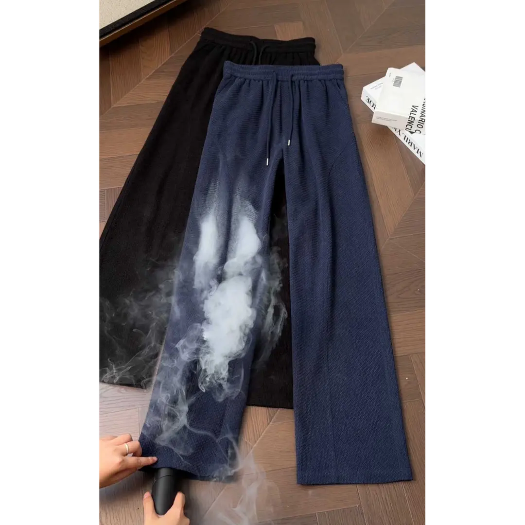 Men’s Breathable Casual Pants, Textured Plaid Loose Fit Trousers, Lightweight Summer Long Pants[NA-020]