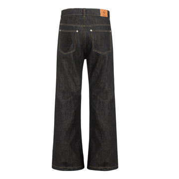 Men’s Raw Denim Flared Jeans – Embroidered Bootcut Pants[NA-015]